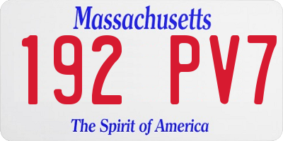 MA license plate 192PV7