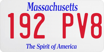 MA license plate 192PV8