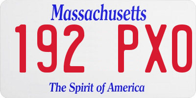MA license plate 192PX0