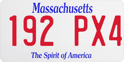MA license plate 192PX4