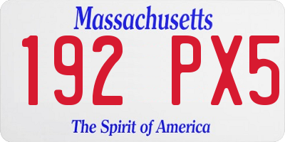 MA license plate 192PX5
