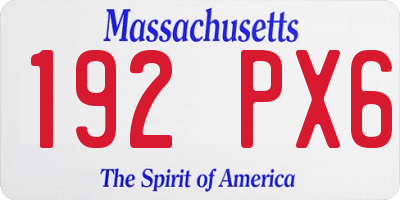 MA license plate 192PX6