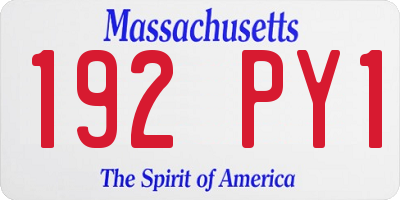MA license plate 192PY1