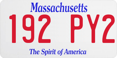 MA license plate 192PY2