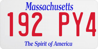 MA license plate 192PY4