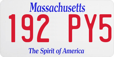 MA license plate 192PY5