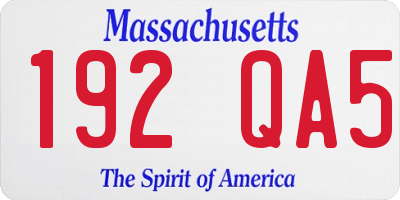 MA license plate 192QA5
