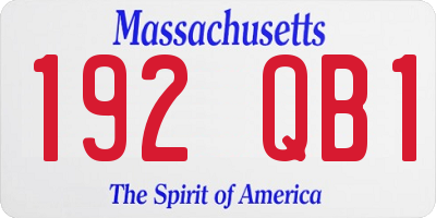 MA license plate 192QB1