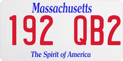 MA license plate 192QB2