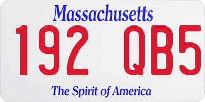 MA license plate 192QB5
