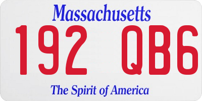 MA license plate 192QB6