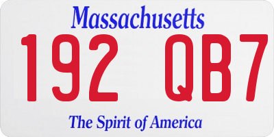 MA license plate 192QB7