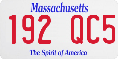 MA license plate 192QC5