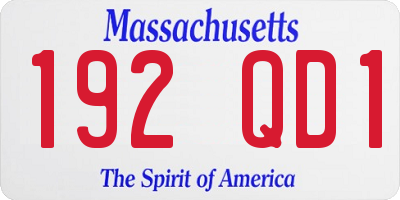 MA license plate 192QD1