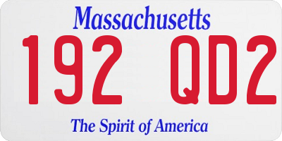 MA license plate 192QD2