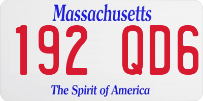 MA license plate 192QD6