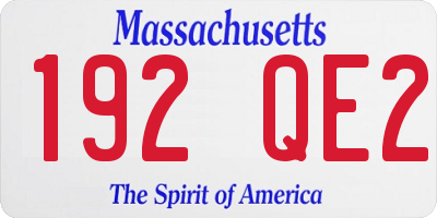 MA license plate 192QE2