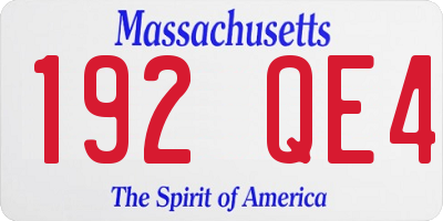 MA license plate 192QE4