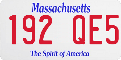 MA license plate 192QE5