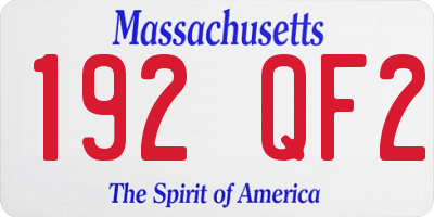 MA license plate 192QF2