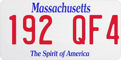 MA license plate 192QF4