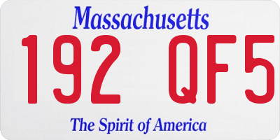 MA license plate 192QF5