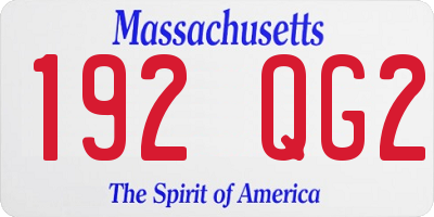 MA license plate 192QG2