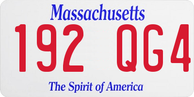 MA license plate 192QG4