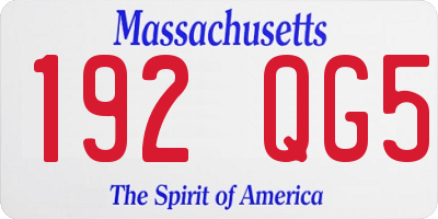 MA license plate 192QG5
