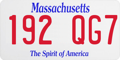 MA license plate 192QG7