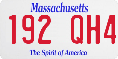 MA license plate 192QH4