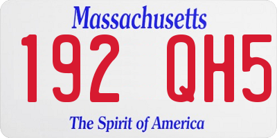 MA license plate 192QH5