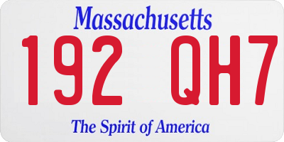 MA license plate 192QH7