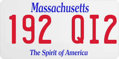 MA license plate 192QI2