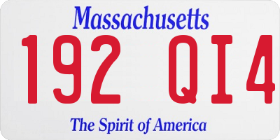 MA license plate 192QI4