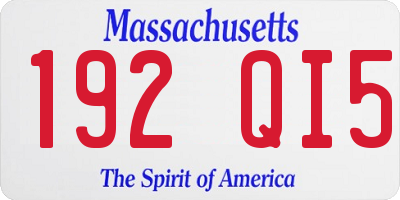 MA license plate 192QI5