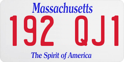 MA license plate 192QJ1