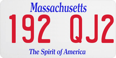 MA license plate 192QJ2