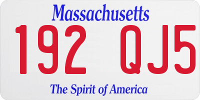 MA license plate 192QJ5