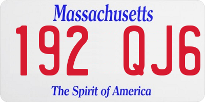 MA license plate 192QJ6