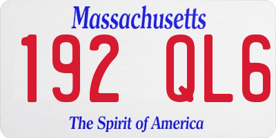 MA license plate 192QL6