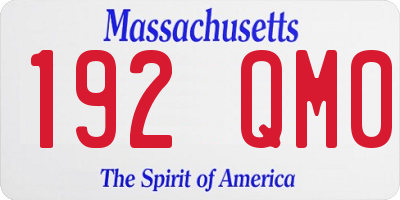 MA license plate 192QM0