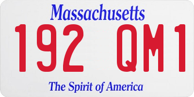 MA license plate 192QM1