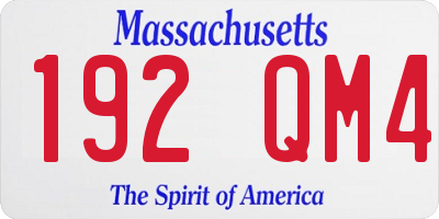 MA license plate 192QM4
