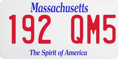 MA license plate 192QM5