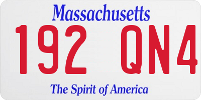 MA license plate 192QN4