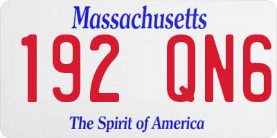 MA license plate 192QN6