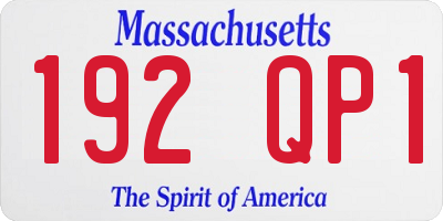 MA license plate 192QP1