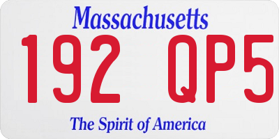 MA license plate 192QP5