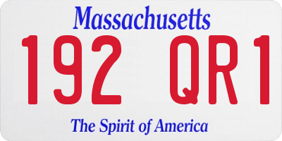 MA license plate 192QR1